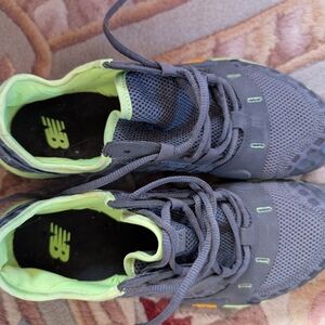 New Balance Gray and Green Sneakers with Breathable Mesh